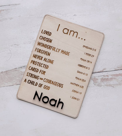 I Am... Children's Scripture Affirmation Board