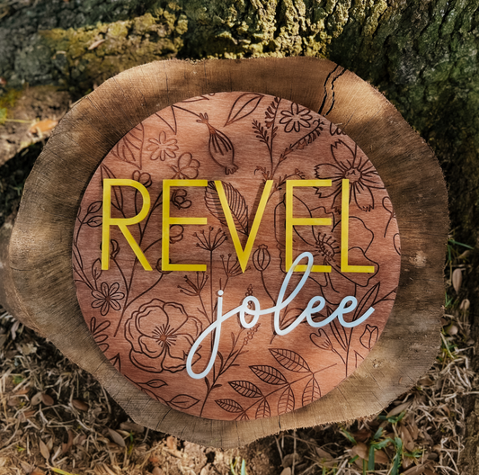 REVEL Floral Nursery Name Sign