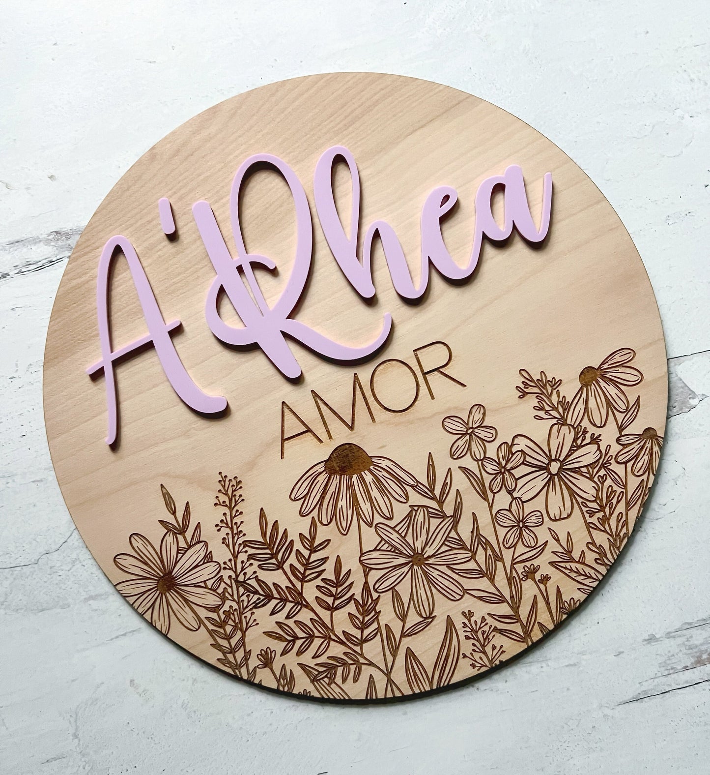 Wildflower Nursery Name Sign