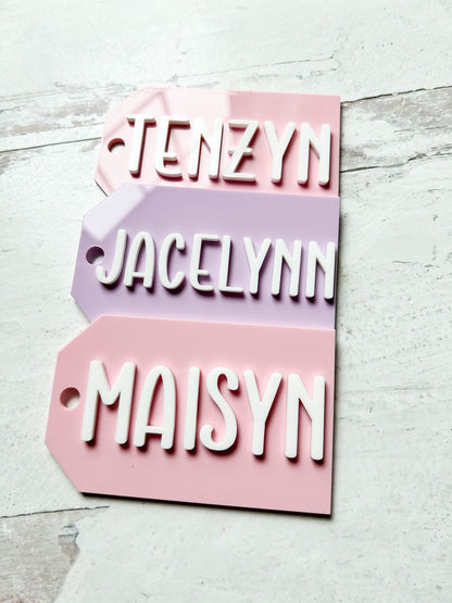 Personalized 3D Acrylic Basket Tags