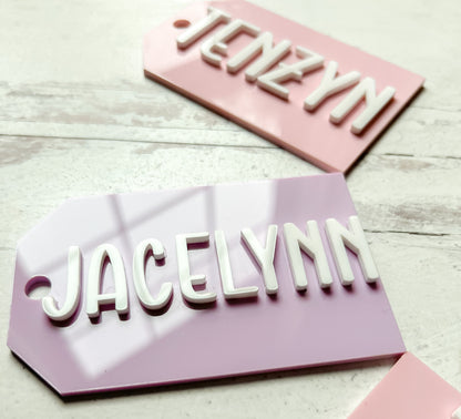 Personalized 3D Acrylic Basket Tags